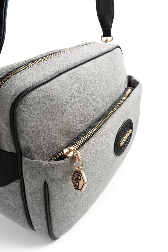 Silver Polo Füme - Siyah Süet Kadın Çapraz Çanta SP1267