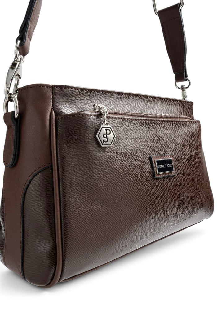 Silver Polo Kahve - Kahve Düz Kadın Çapraz Çanta SP1273