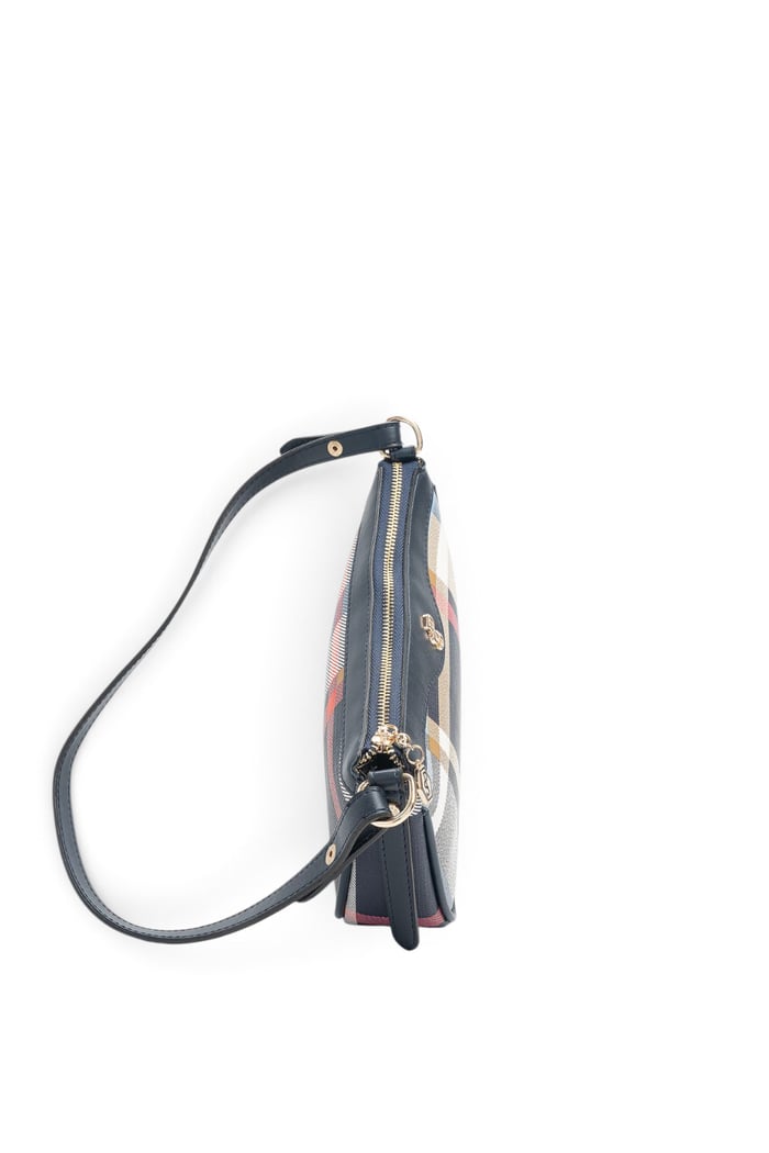 Silver Polo Lacivert - Lacivert Ekose Kadın Çapraz Çanta SP1274