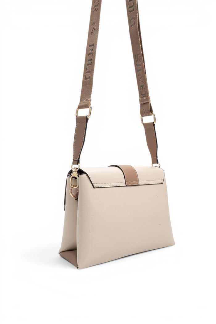 Silver Polo Bej - Latte Düz Kadın Çapraz Çanta SP1287