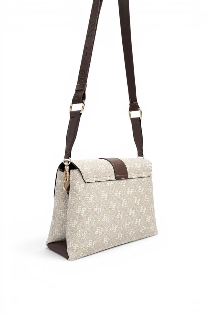 Silver Polo Taş - Kahve Monogram Kadın Çapraz Çanta SP1287