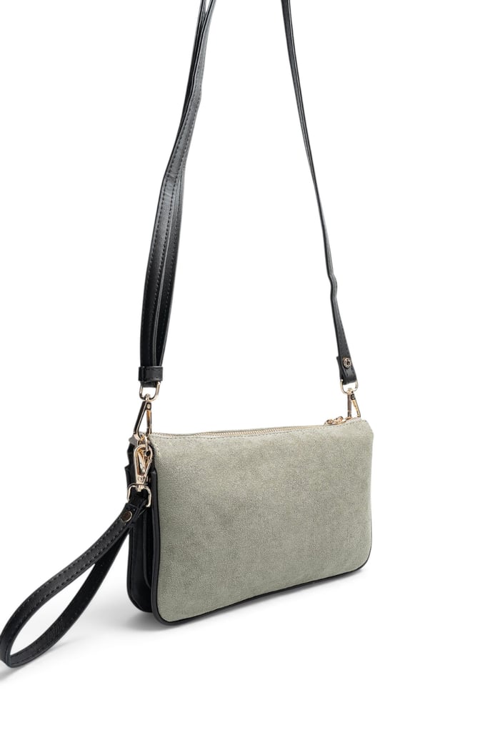 Silver Polo Life Yeşil - Siyah Süet Kadın Çapraz Çanta SP1291