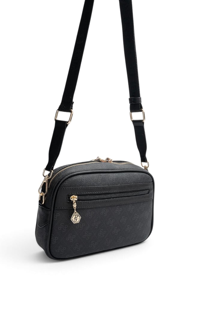 Silver Polo Siyah - Siyah Monogram Kadın Çapraz Çanta SP1297
