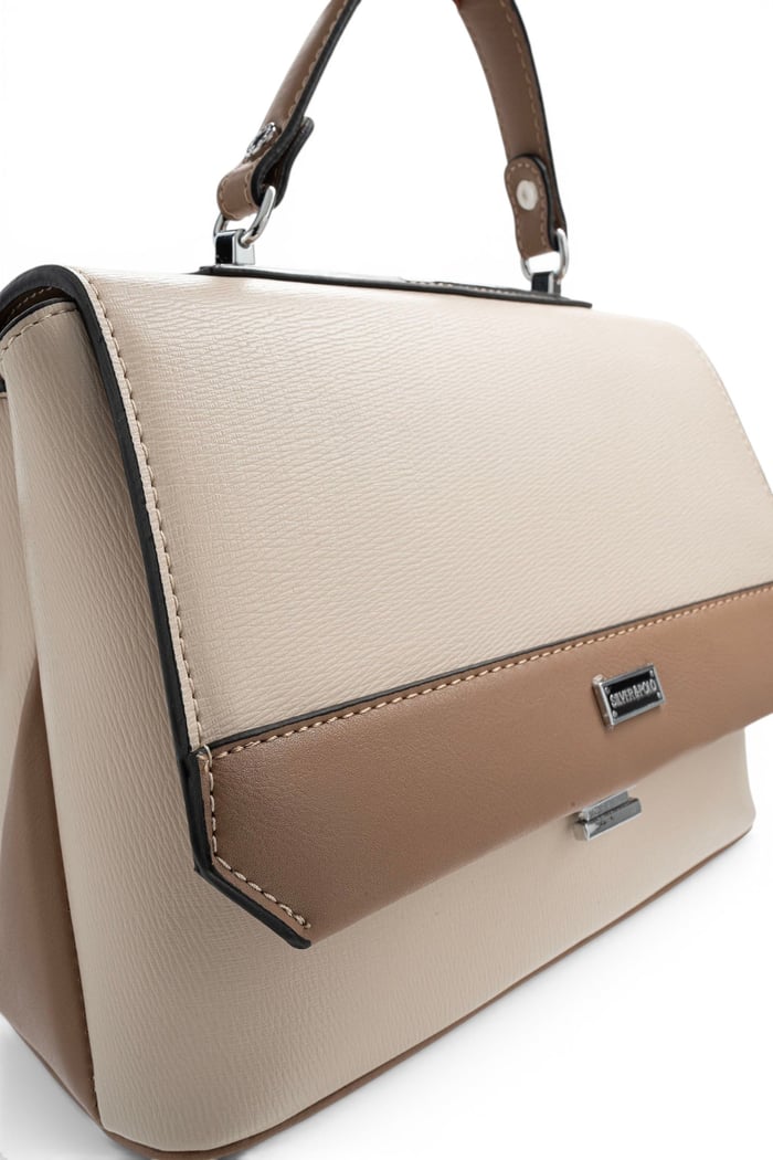 Silver Polo Bej - Latte Düz Kadın Çapraz Çanta SP838