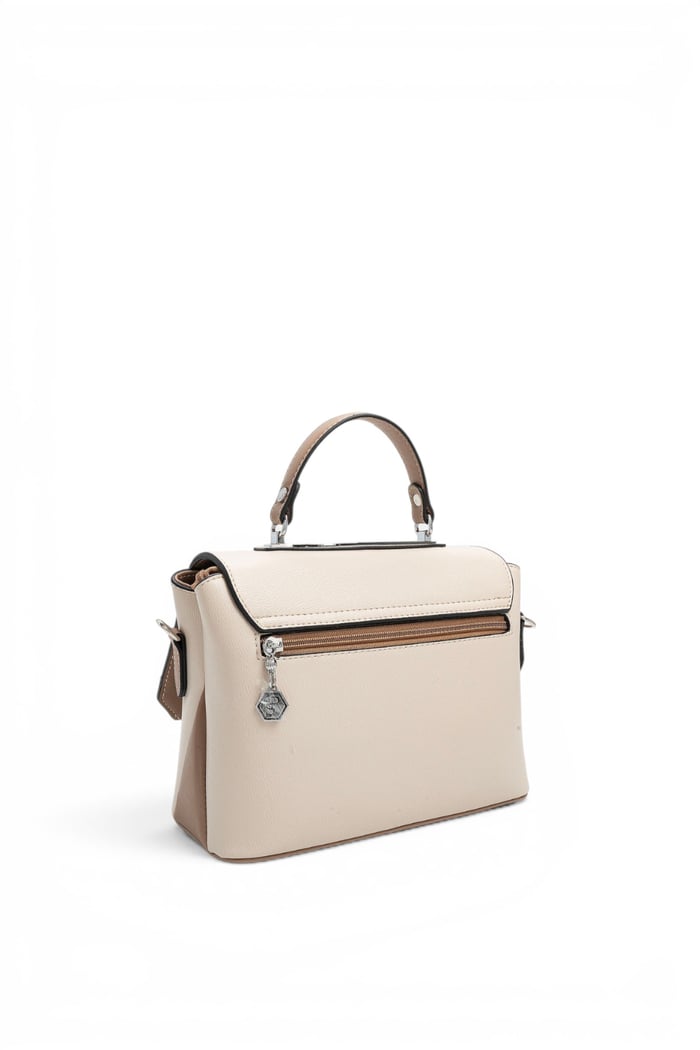 Silver Polo Bej - Latte Düz Kadın Çapraz Çanta SP838