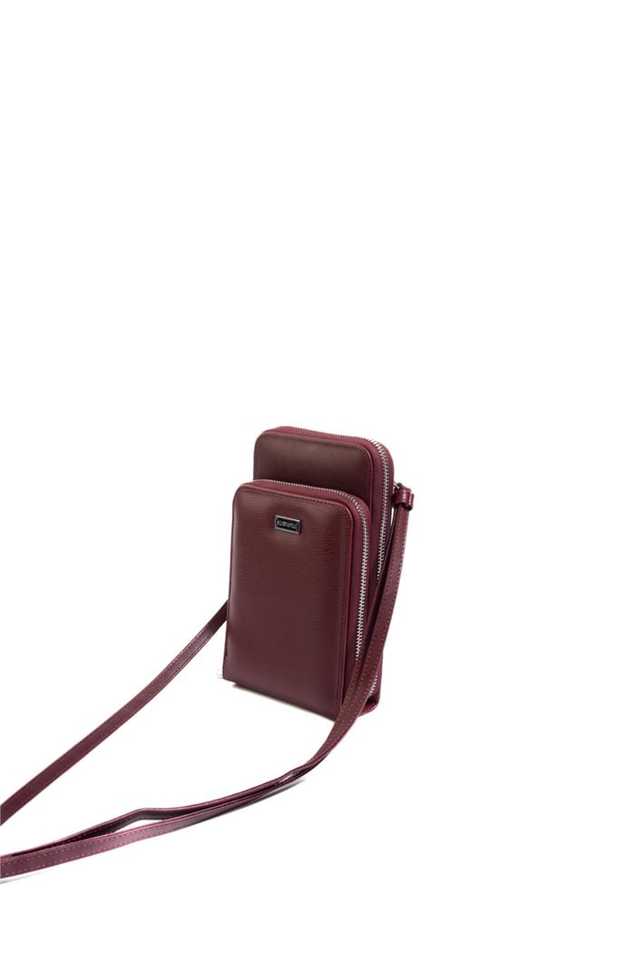 Silver Polo Bordo - Bordo Düz Kadın Telefon Çantası SP1011
