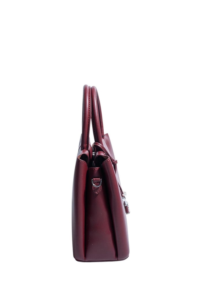 Silver Polo Bordo - Bordo Cilt Kadın El Çantası SP1236