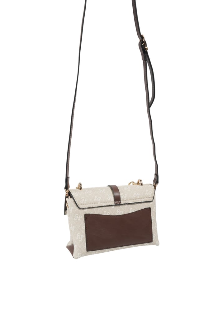 Silver & Polo SP1148 Kadın Çapraz Çanta Monogram Taş-Kahve