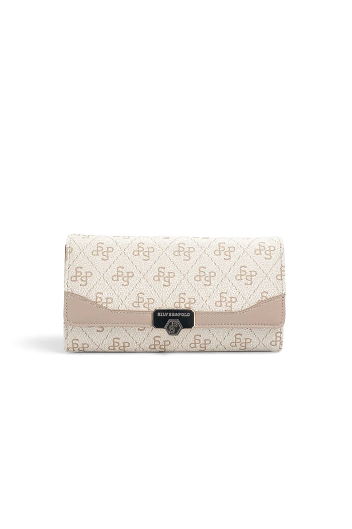 Silver & Polo SP979 Kadın Cüzdan & Kartlık Monogram Bej-Kum