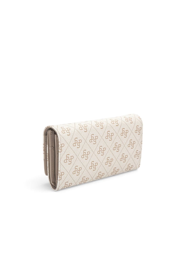 Silver & Polo SP979 Kadın Cüzdan & Kartlık Monogram Bej-Kum