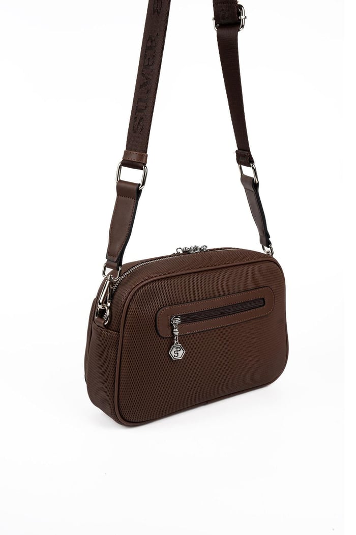 Silver Polo Kahve - Kahve Petek Kadın Çapraz Çanta SP1094