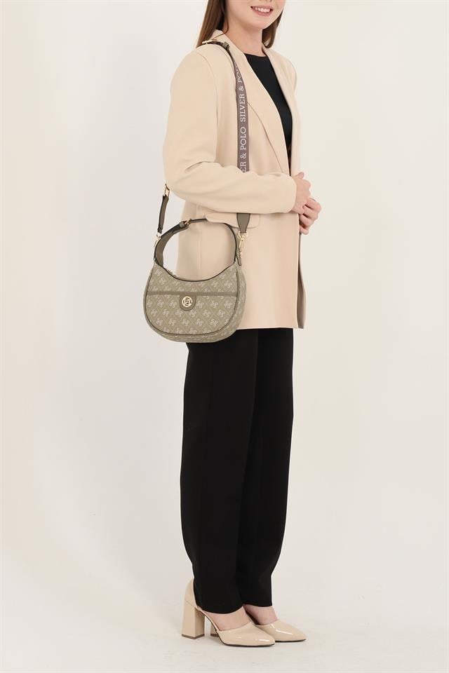Silver & Polo SP1194 Kadın Omuz Çantası Monogram Y.Yeşil