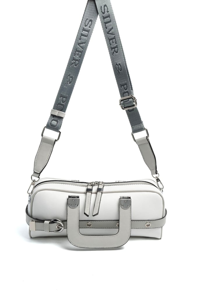 Silver & Polo SP1258 Kadın El Çantası Düz Beyaz-A.Gri