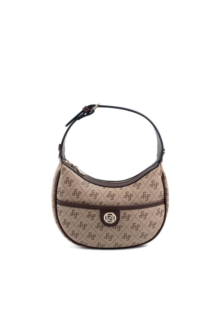 Silver Polo Koyubej - Kahve Monogram Kadın Omuz Çantası SP1194