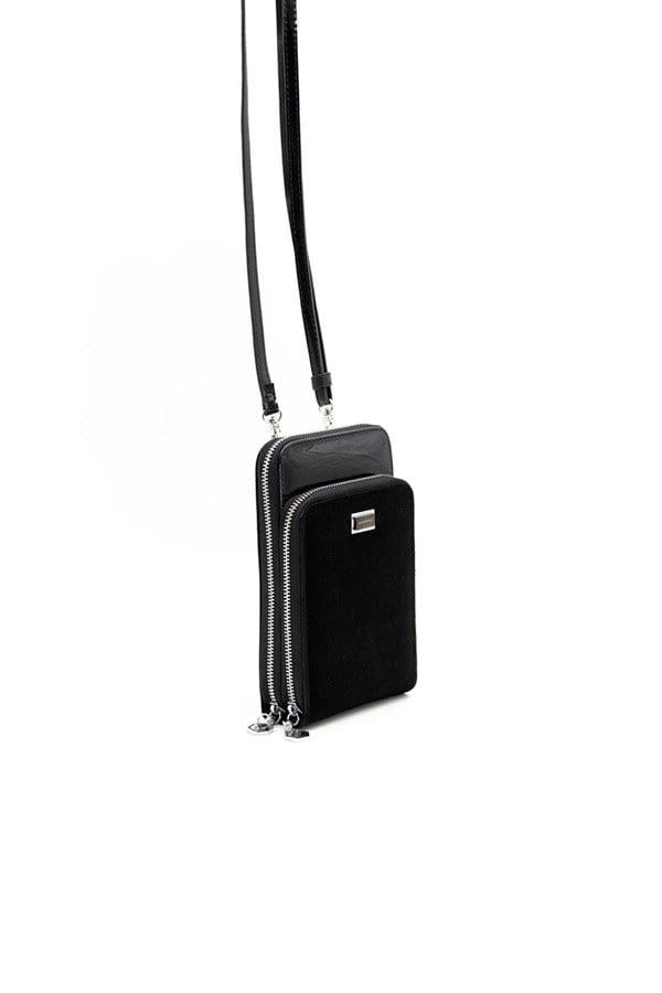 Silver Polo Siyah - Rugan Siyah Fashion Kadın Telefon Çantası SP1011