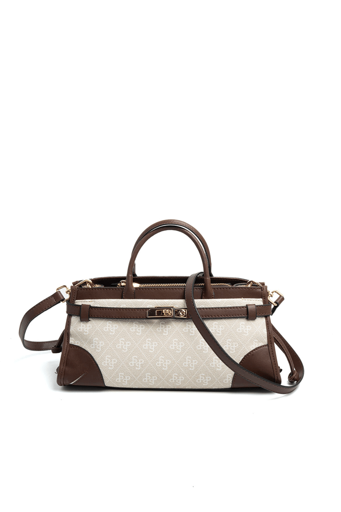 Silver Polo Taş - Kahve Monogram Kadın El Çantası SP1260