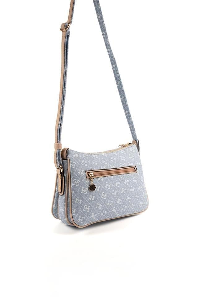 Silver Polo Mavi - Ten Monogram Kadın Çapraz Çanta SP818