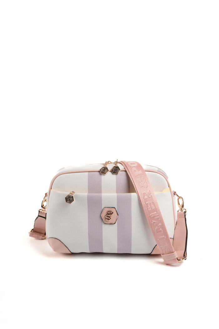 Silver Polo Lila - Pembe Ekose Kadın Çapraz Çanta SP1094