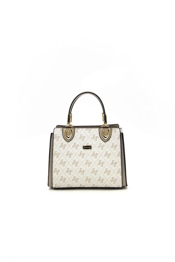 Silver & Polo SP1133 Kadın El Çantası Monogram Bej-Kum