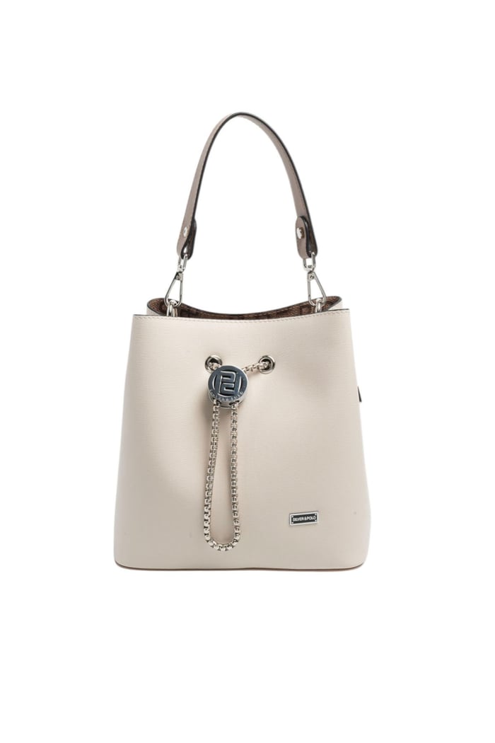 Silver Polo Bej - Latte Düz Kadın Çapraz Çanta SP967