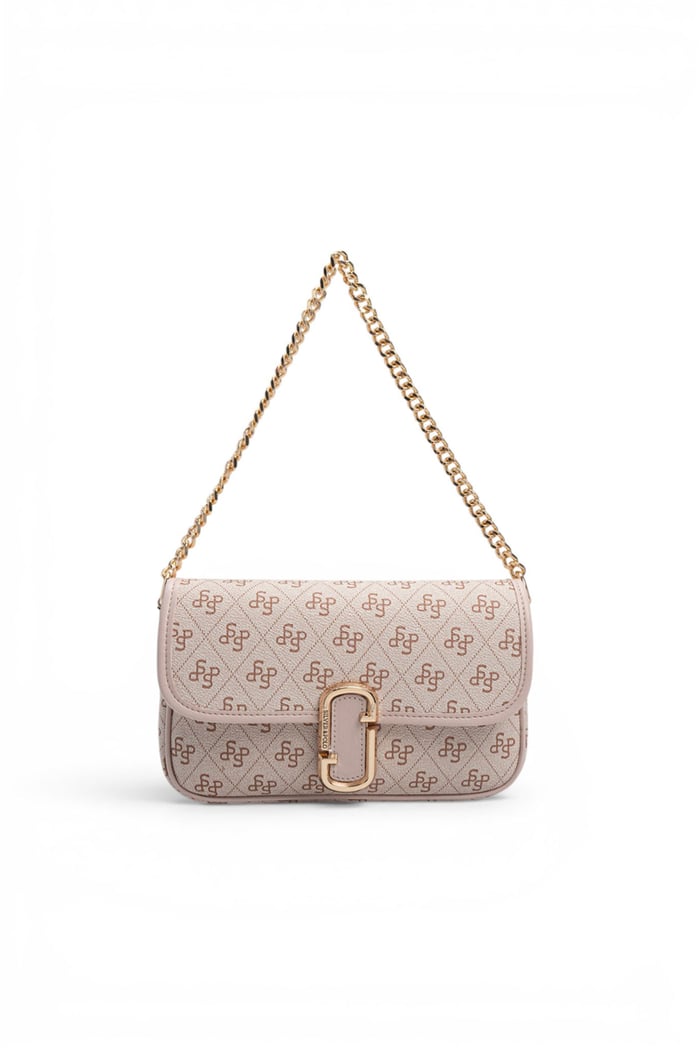 Silver Polo Pembe - Pudra Monogram Kadın Omuz Çantası SP1171
