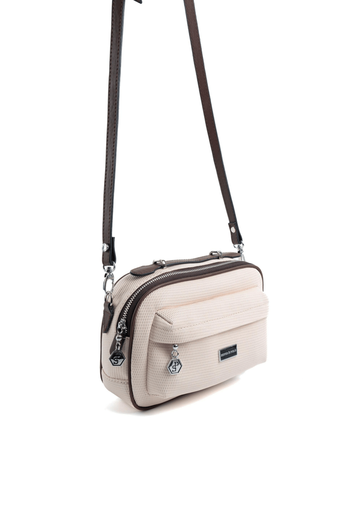 Silver & Polo SP1186 Kadın Çapraz Çanta Petek Bej-Kahve