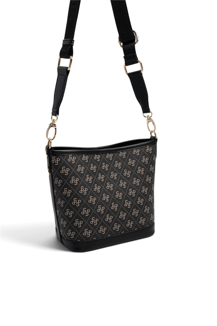 Silver & Polo SP1284 Kadın Omuz Çantası Monogram Füme-Siyah