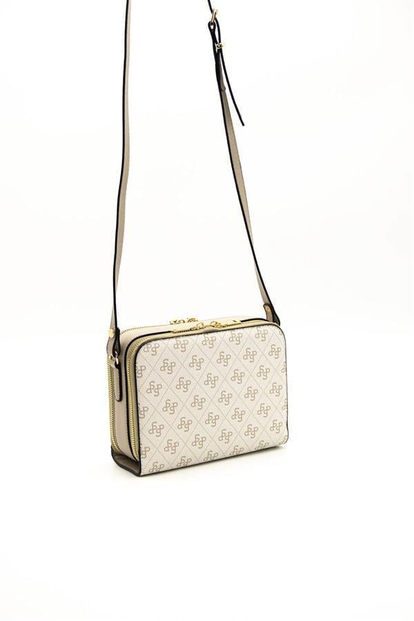 Silver & Polo SP888 Kadın Çapraz Çanta Monogram Bej-Kum