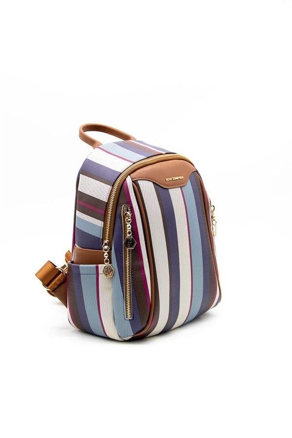 Silver & Polo SP906 Kadın Sırt Çantası Ekose Mix-Taba
