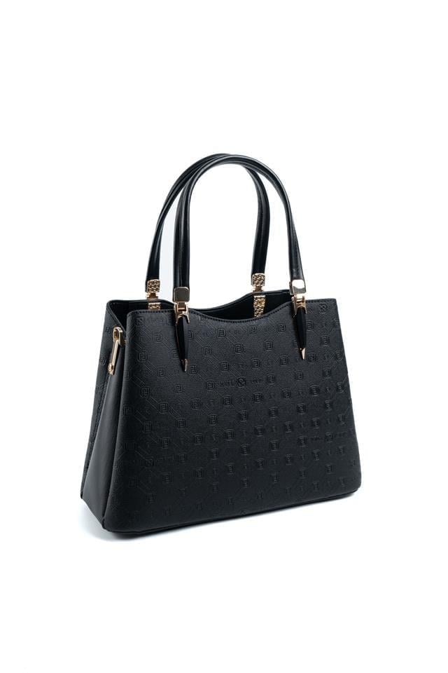 Silver & Polo SP1205 Kadın El Çantası Logolu Siyah