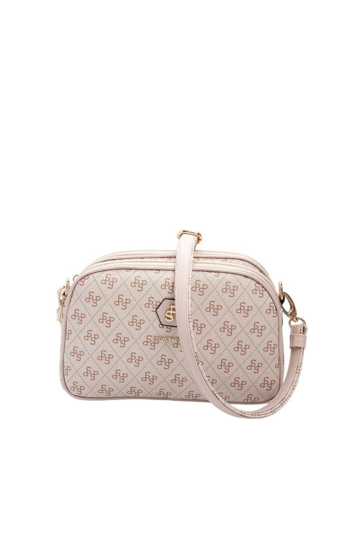 Silver & Polo SP745 Kadın Çapraz Çanta Monogram Pembe-Pudra