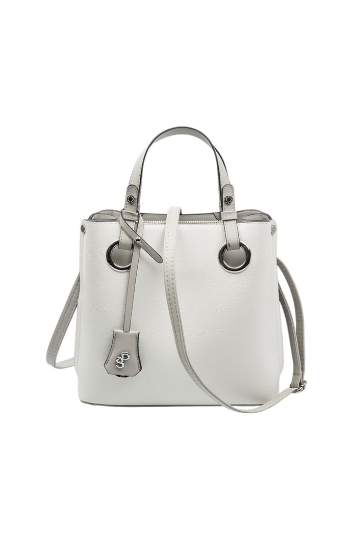 Silver & Polo SP975 Kadın El Çantası Düz Beyaz-A.Gri