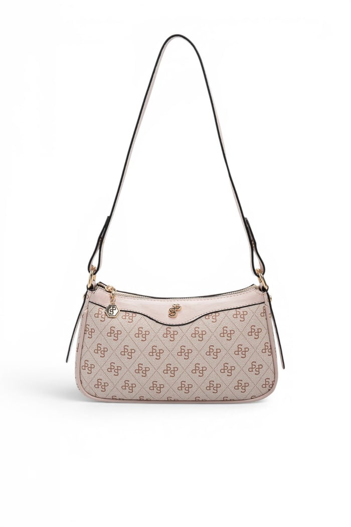 Silver Polo Pembe - Pudra Monogram Kadın Çapraz Çanta SP1274