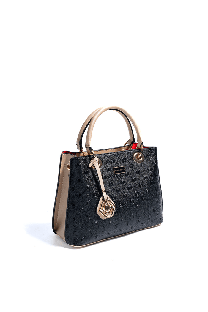 Silver & Polo SP1272 Kadın El Çantası Logolu Siyah-S.Nut
