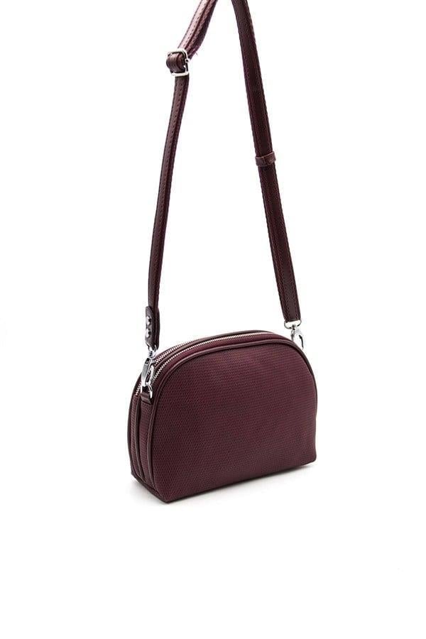Silver Polo Bordo - Bordo Petek Kadın Çapraz Çanta SP765