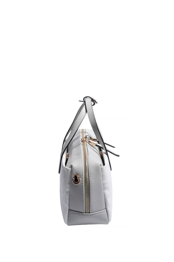 Silver & Polo SP1276 Kadın El Çantası Logolu Beyaz-A.Gri