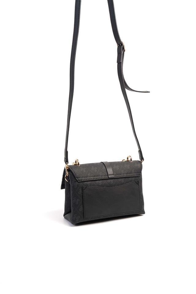 Silver & Polo SP1148 Kadın Çapraz Çanta Monogram Siyah