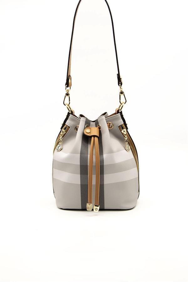 Silver & Polo SP1137 Kadın Omuz Çantası Ekose A.Gri-A.Taba