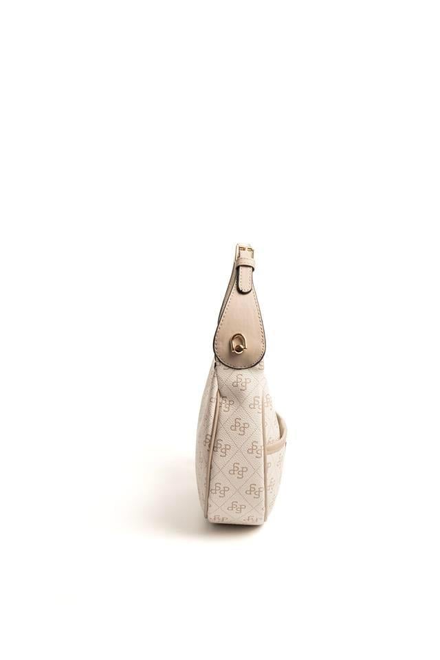 Silver & Polo SP1194 Kadın Omuz Çantası Monogram Bej-Kum