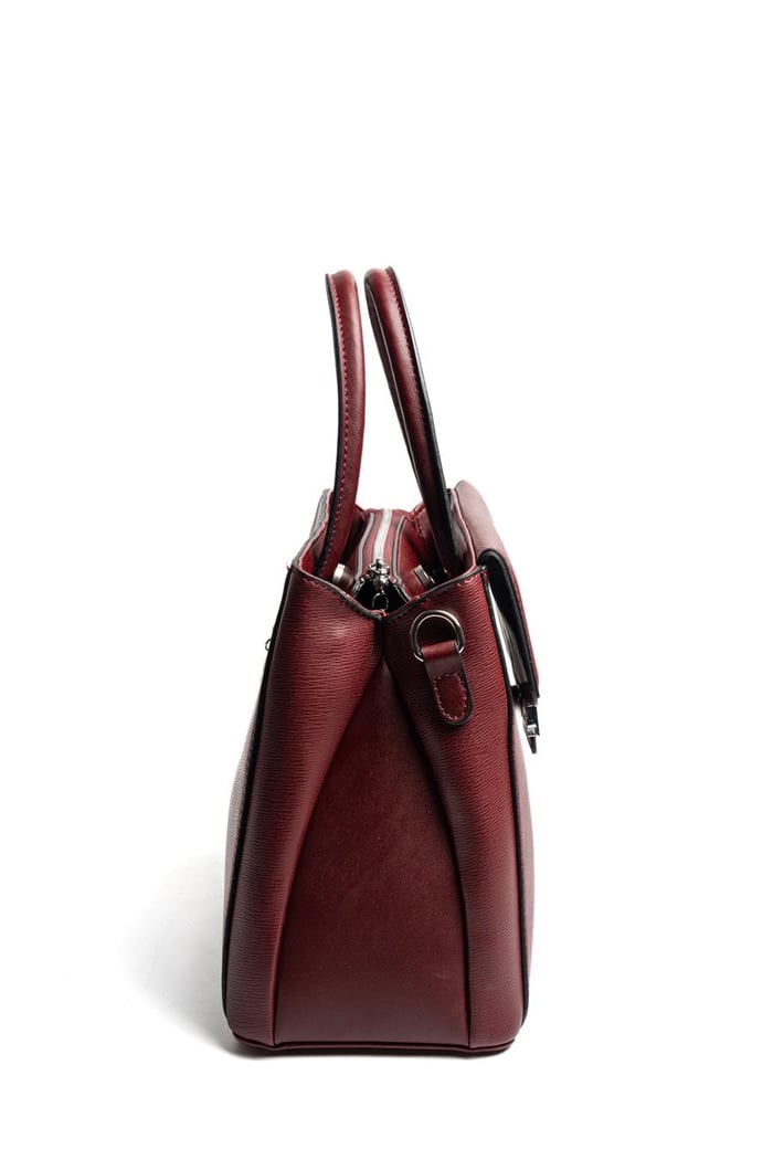 Silver Polo Bordo - Bordo Düz Kadın El Çantası SP1264