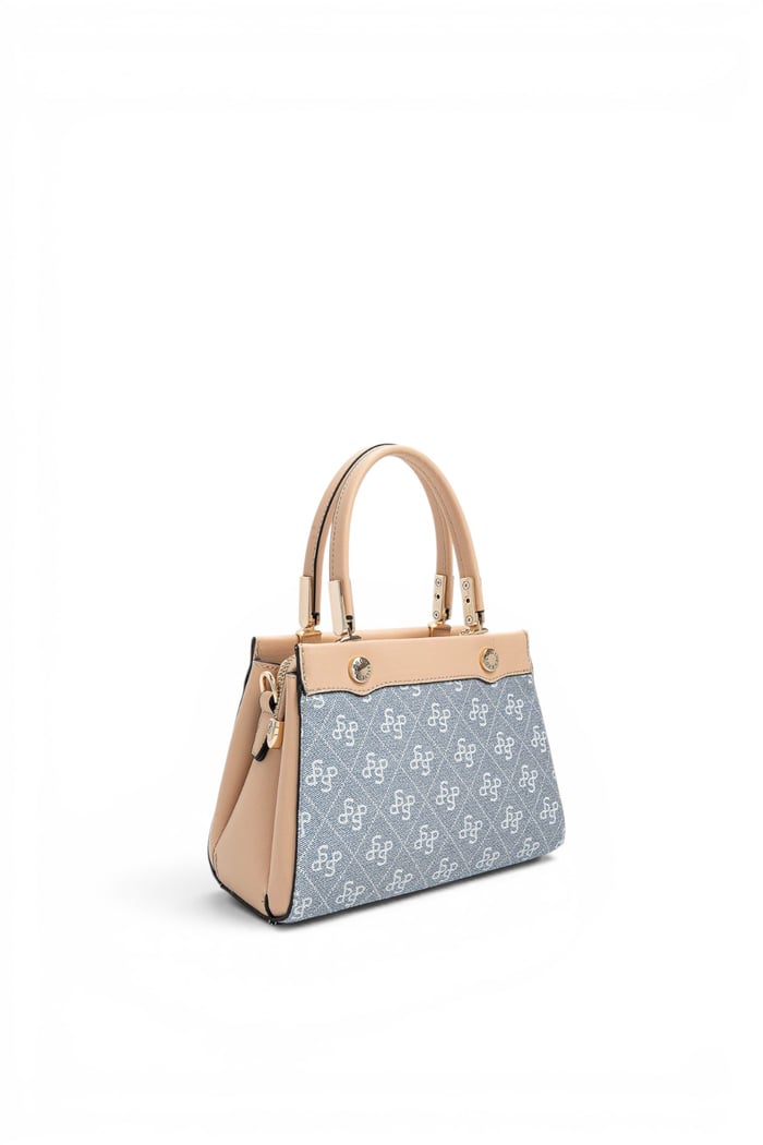 Silver Polo Mavi - Ten Monogram Kadın El Çantası SP1292