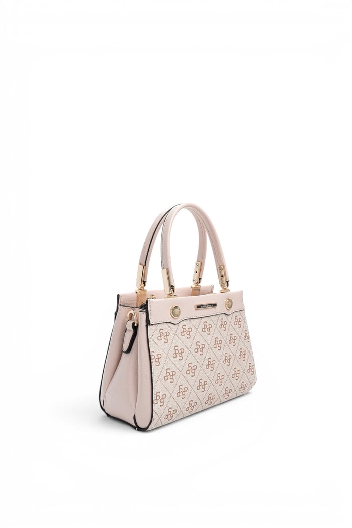 Silver Polo Pembe - Pudra Monogram Kadın El Çantası SP1292