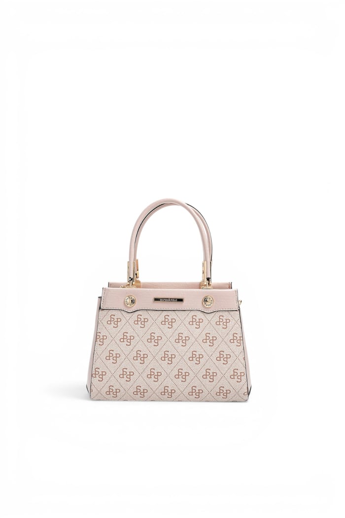 Silver Polo Pembe - Pudra Monogram Kadın El Çantası SP1292