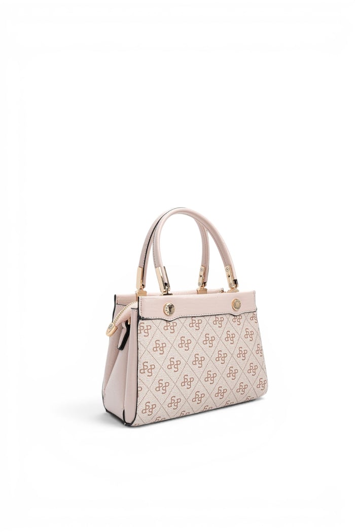 Silver Polo Pembe - Pudra Monogram Kadın El Çantası SP1292