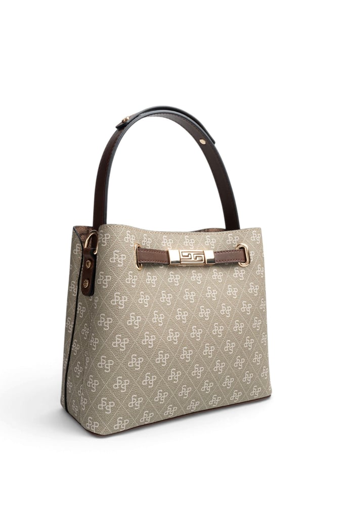 Silver Polo Y.Yeşil - Kahve Monogram Kadın El Çantası SP1293