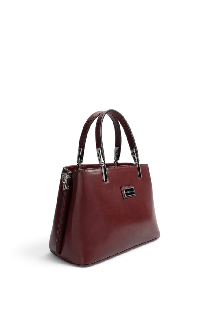 Silver Polo Bordo - Bordo Düz Cilt Kadın El Çantası SP987