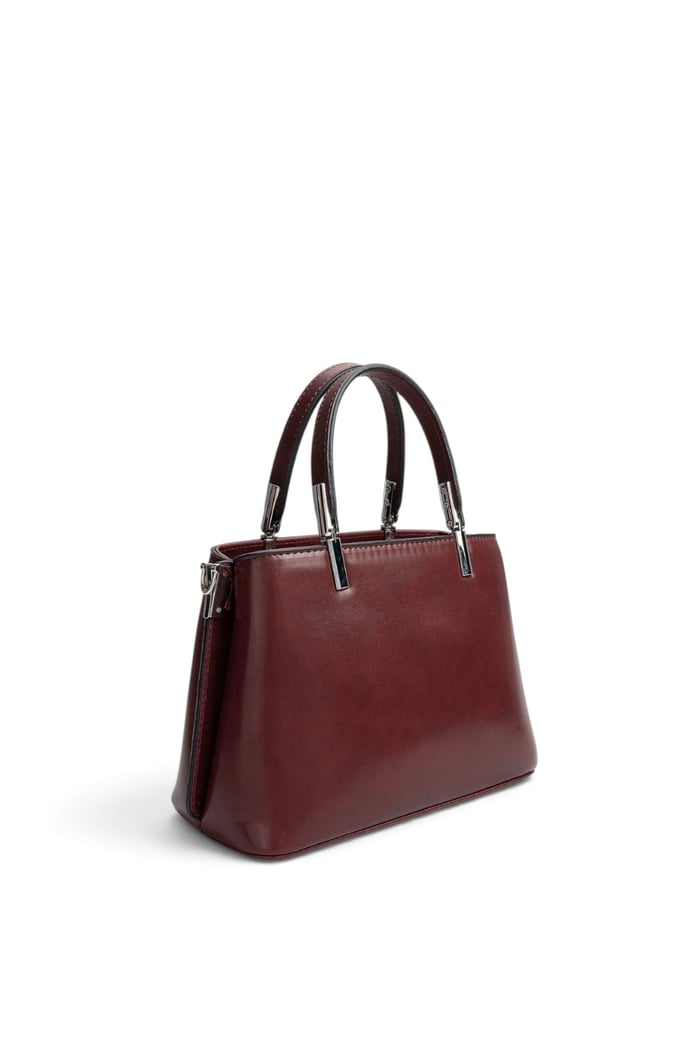 Silver Polo Bordo - Bordo Düz Cilt Kadın El Çantası SP987