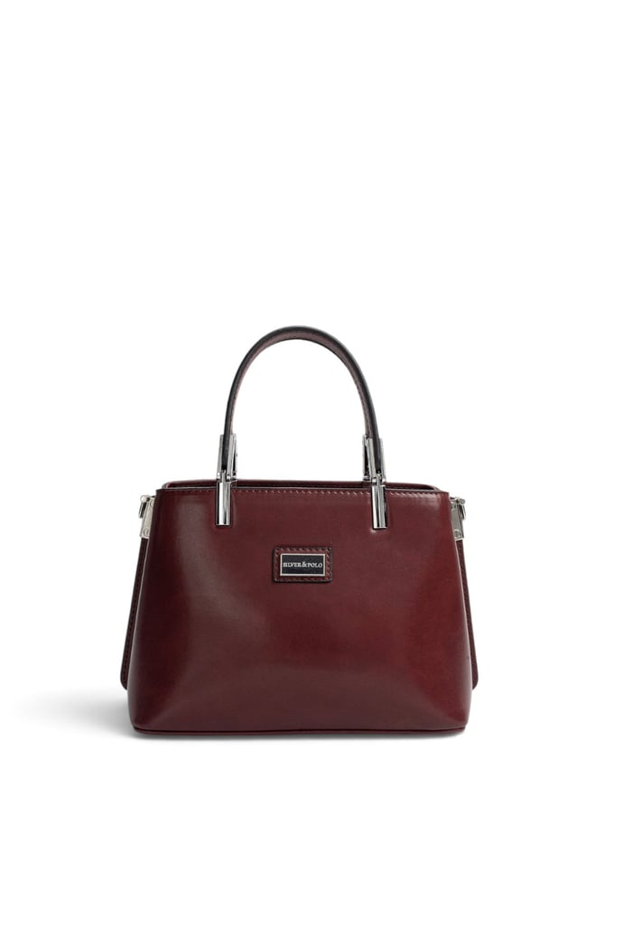 Silver Polo Bordo - Bordo Düz Cilt Kadın El Çantası SP987