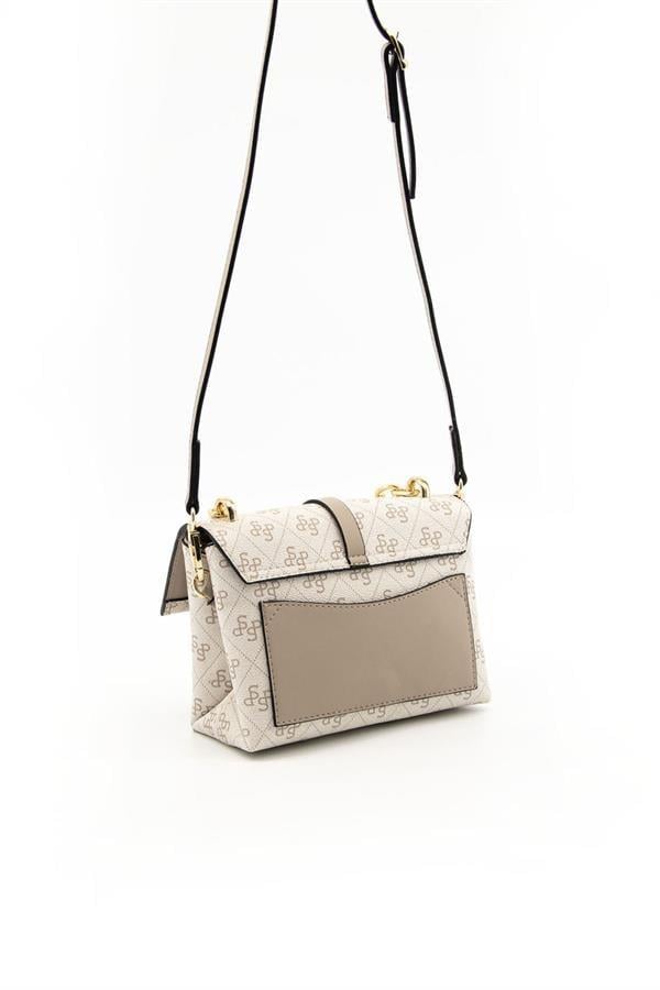 Silver & Polo SP1148 Kadın Çapraz Çanta Monogram Bej-Kum