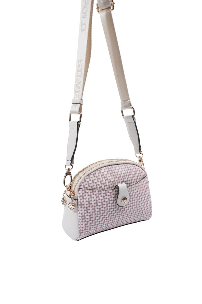 Silver & Polo SP1144 Kadın Çapraz Çanta King Desen Bordo-Kemik